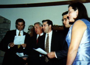 The Sage Family Singers serenading the bride and groom.  Watch out Osmonds!